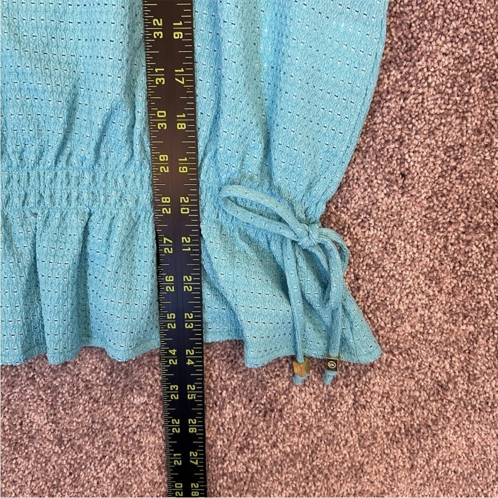 Michael Kors Women's Short Sleeves Turquoise Top Size M - Medium - NWT $98 - Picture 10 of 15